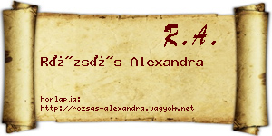 Rózsás Alexandra névjegykártya