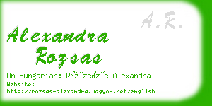 alexandra rozsas business card